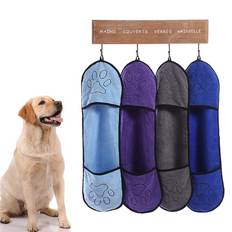 Pet Towel Quick Dry Dog Towel Bath Robe Soft Fiber Absorbent Cat Bath Towel Convenient Pet Cleaning Washcloth Pet Accessories ljusblå färg