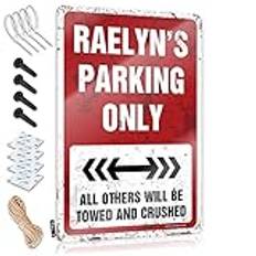 Little Man Cave-skylt Raelyn's Parking Only Tennskylt Vintage Kaffe Skylt Roliga rumsskyltar (30 x 40 cm)