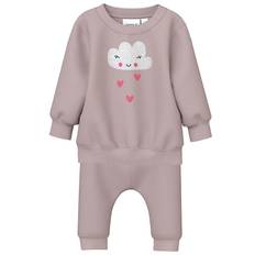 Name It Sweatset - NbfVrillie - Polerad Lilac/Cloud - Name It - 1 år (80) - Sweatset
