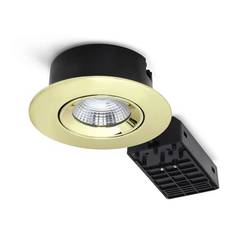 Nordtronic Velia ECO LED indbygningsspot, 230V, 7W, 2700/3000/4000K, CRI90, 500lm, rund, guld (blank)