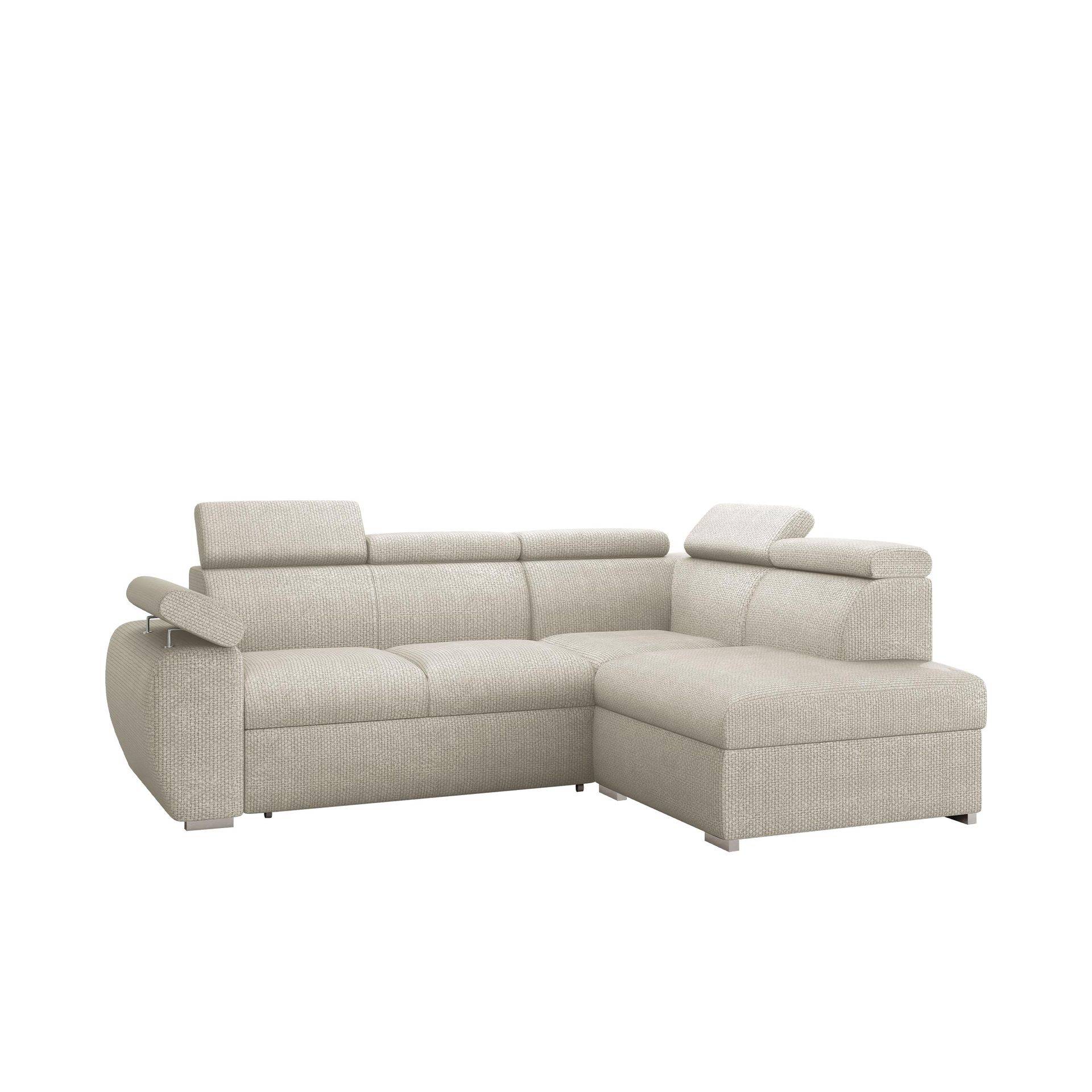 Binche 4-sits Bäddsoffa schäslong höger med förvaring - beige Beige Tyg