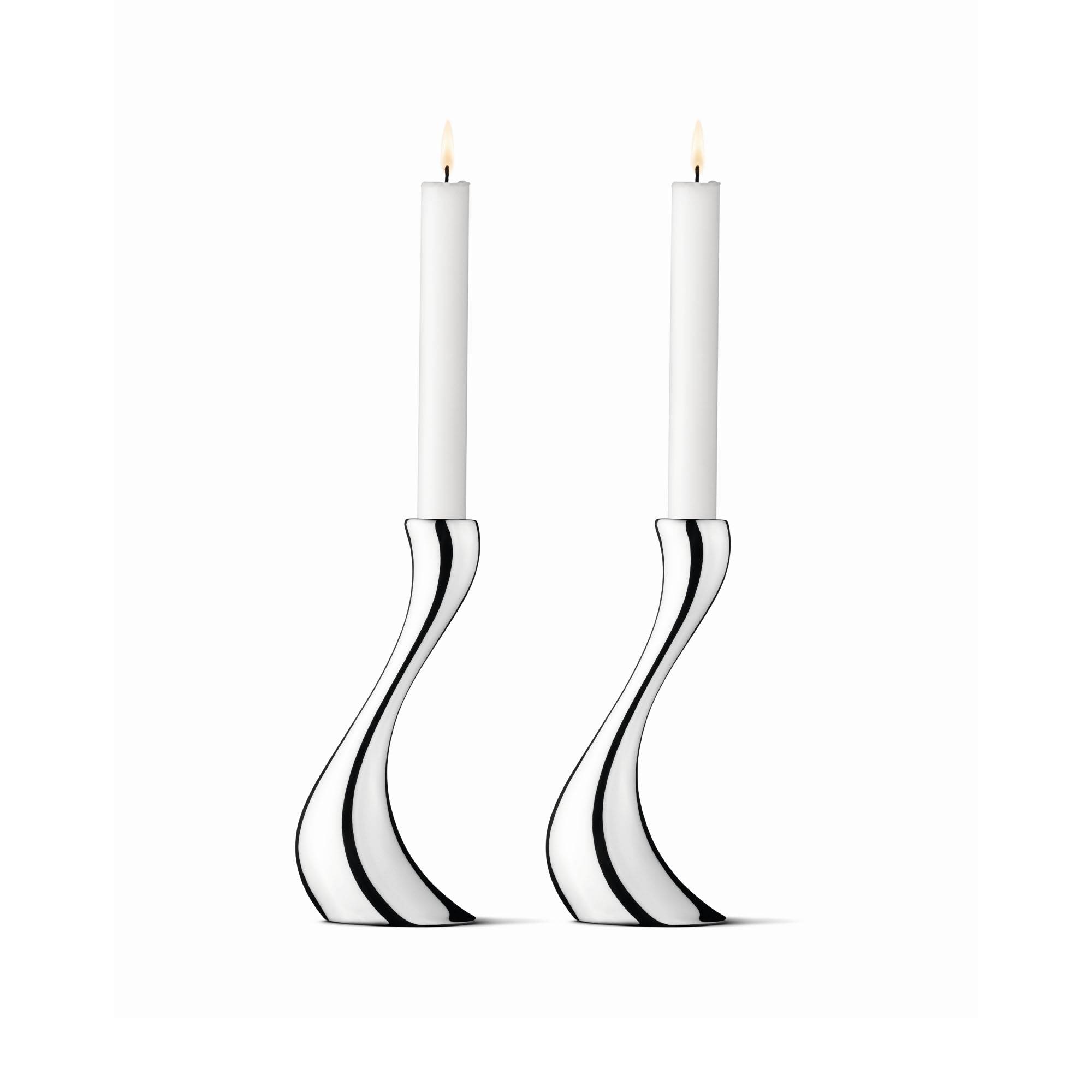 Georg Jensen - Cobra Ljusstake - Set om 2, Mellan - Lysestager og lanterner - Constantin Wortmann - Sølv