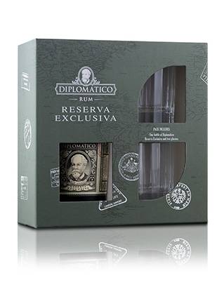 Diplomatico Res. Exclusiva i flot gaveæske inkl. 2 Rock glas.