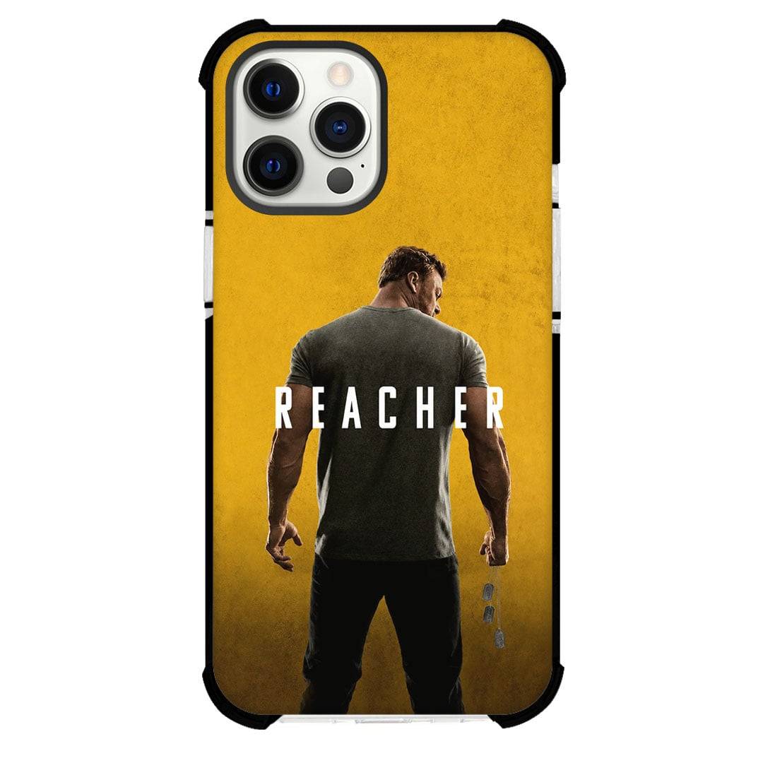 Reacher Phone Case For iPhone Samsung Galaxy Pixel OnePlus Vivo Xiaomi Asus Sony Motorola Nokia - Reacher Back View Dog Tags Yellow Poster.