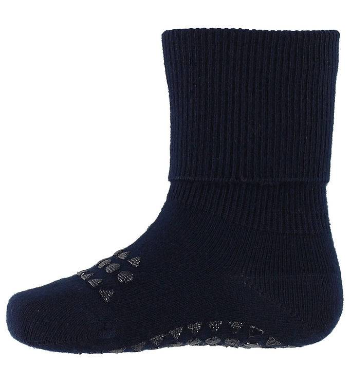 GoBabyGo Skridsikre Strømper - Uld - Midnight Blue - GoBabyGo - 27/30 - Strømper