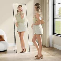 Golvspegel med svart ram 160 × 50 cm