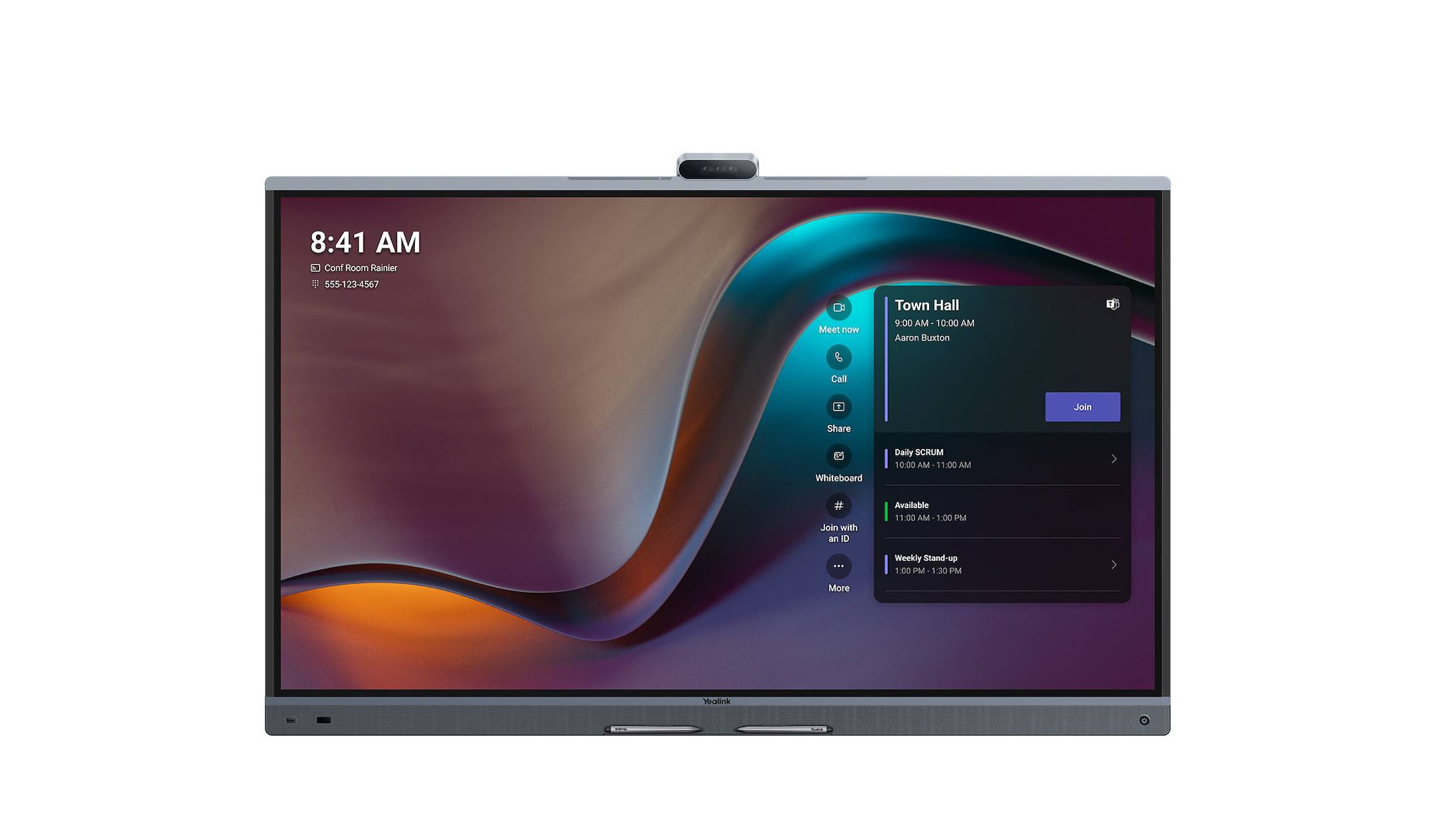 Yealink MeetingBoard 65 Pro 65" 4K allt-i-ett-lösning med pekskärm, 3 x 50MP-kamera och 16-MEMS-mikrofon för små rum