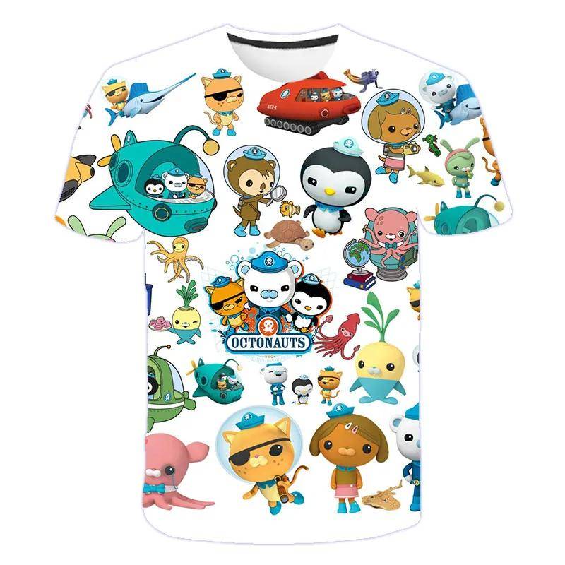 Barnmode 3D The Octonauts Tryckta Kortärmade Toppar För Pojkar Flickor Sommar Kortärmade Högkvalitativa Barnkläder cm