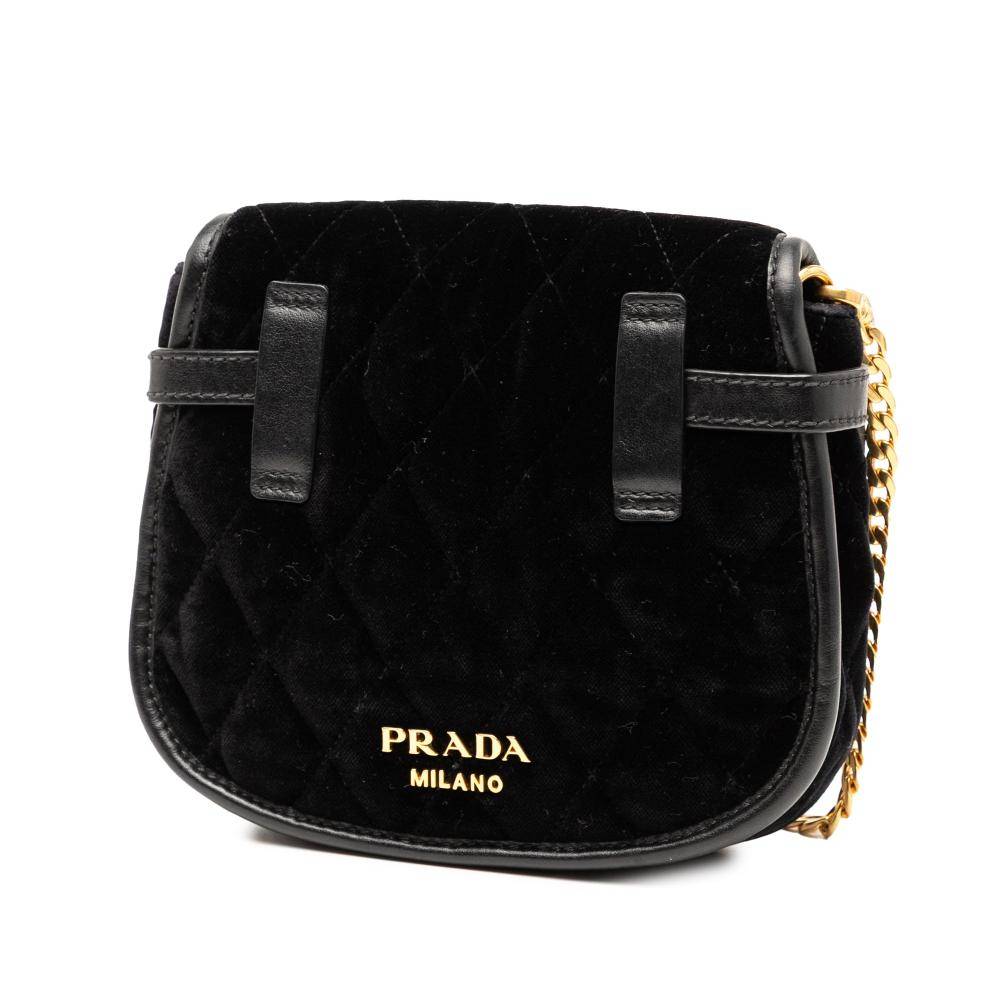Prada Vintage Crossbody Bag Stl.  - Black (L 17cm x W 15.50cm x D 4.50cm)