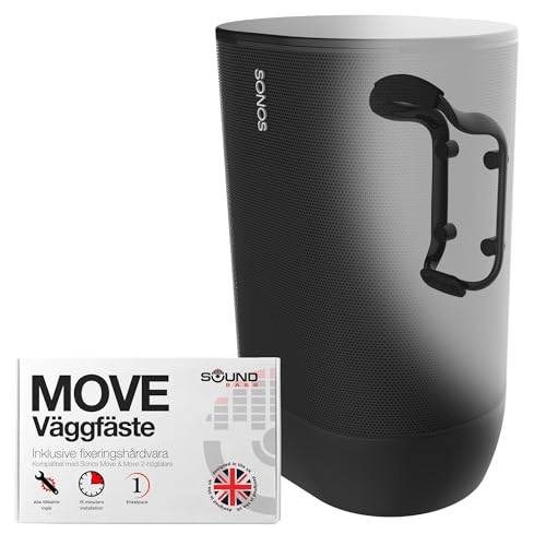 Move Högtalarväggfäste, Väderbeständigt, Kompatibelt Med Sonos Move Version 1 & 2, Inklusive Monterings­tillbehör, Svart