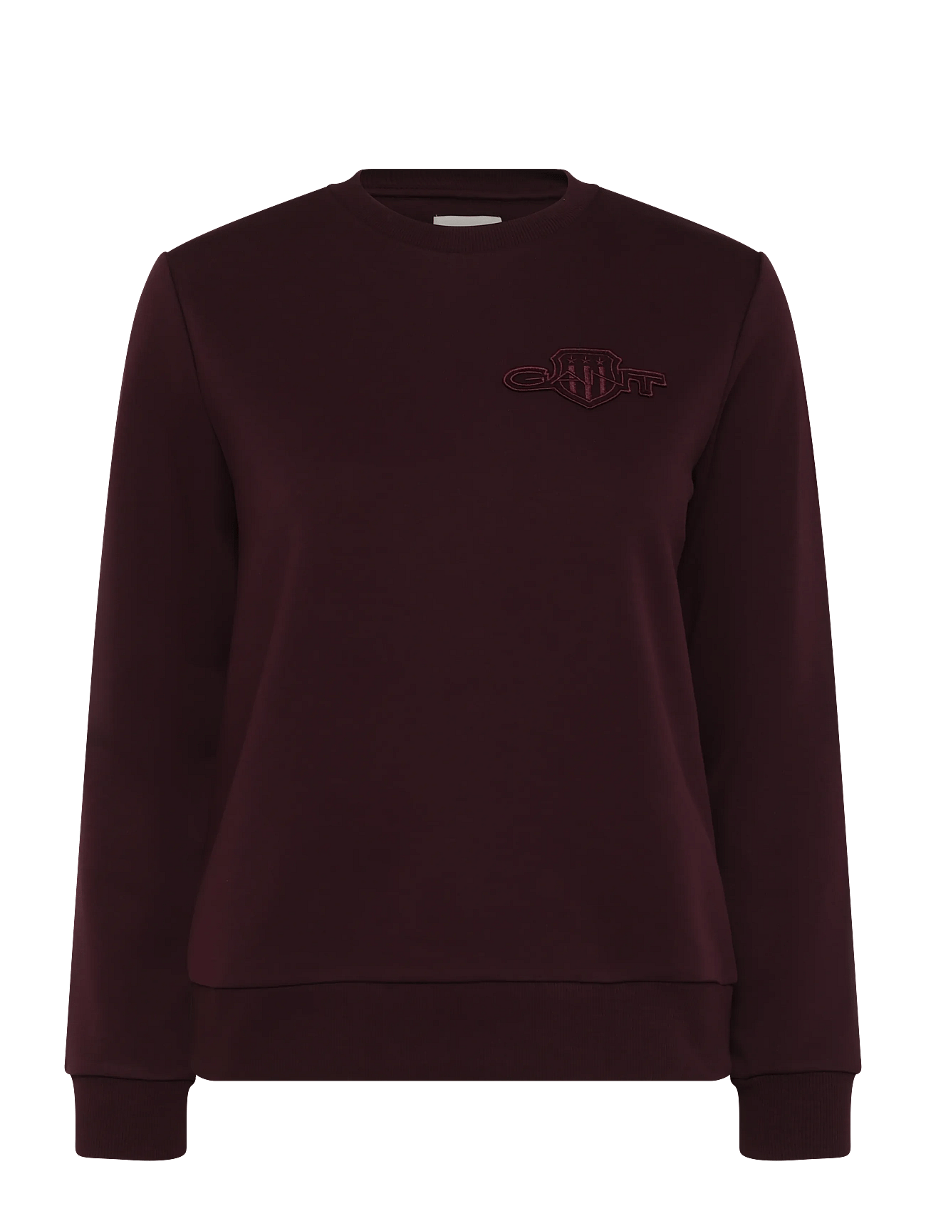 Gant Reg Tonal Shield C-Neck Sweat - Burgundy - XS