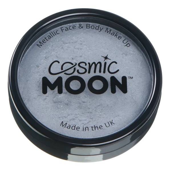 Metallic ansigts og kropsmaling sølv Moon Creations - 36 g.