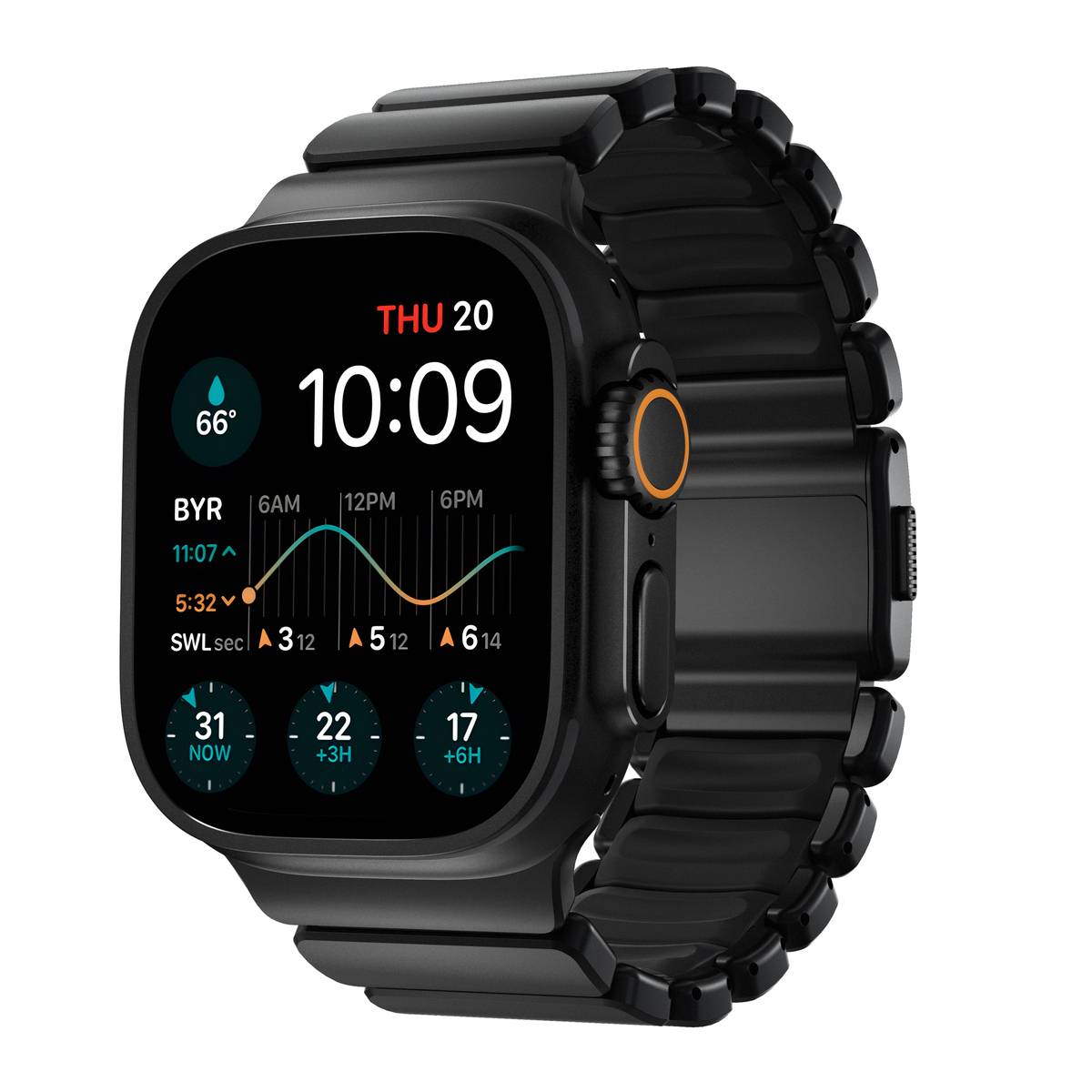 Nomad Stratos Band Apple Watch Series 11 46mm Svart Titanium - Svart