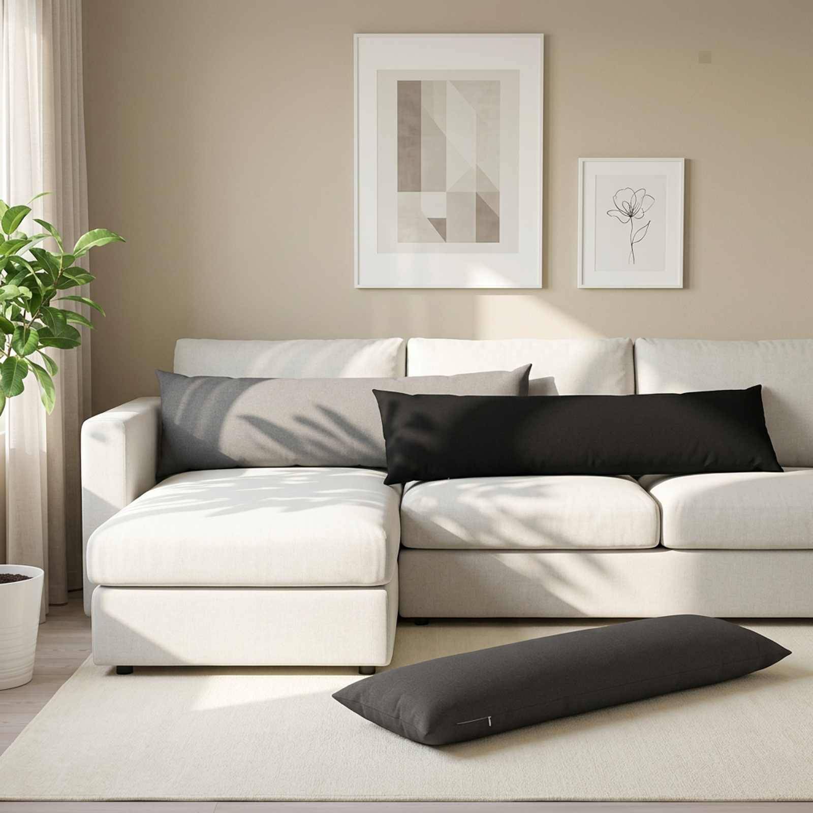 vidaXL Pudebetræk 2 stk. HEERLEN Mørkegrå 40 x 145 cm Stof