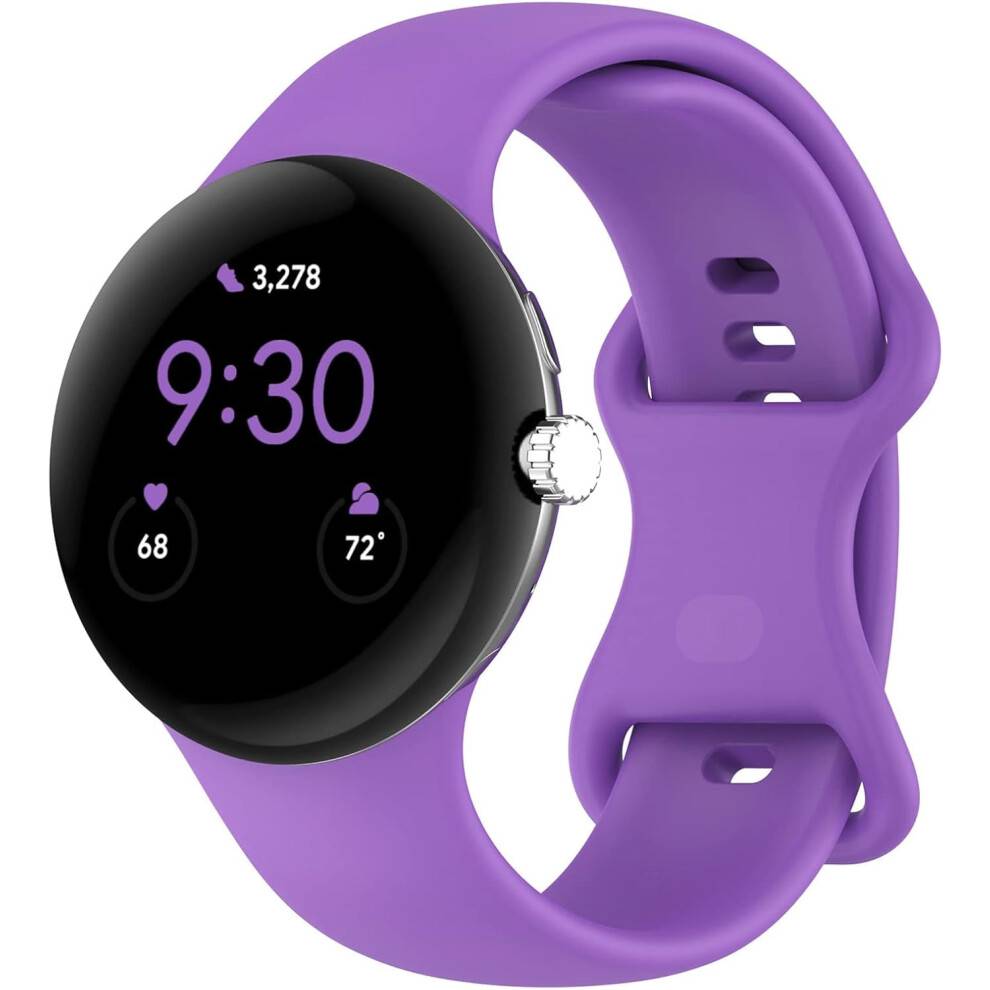 Blød silikone sportsrem kompatibel med Google Pixel Watch3 (41 mm), Watch2 & 1 – udskiftningsrem