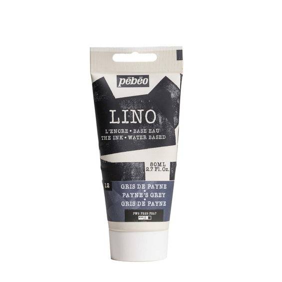 Pebeo Lino Ink 80 ml, vattenbaserad linoleumfärg – Paynes Grey