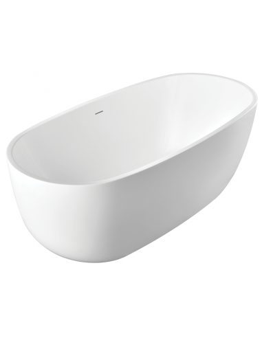 OTEMMA Fritstående badekar 170 x 80 cm Akryl - Blank hvid/Krom
