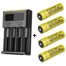 Nitecore NY I4 laddare med 4 st. Nitecore NL1836 3600mAh batterier