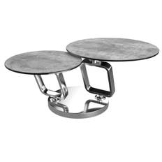 Akante Ozone sofabord (Silver keramik bordplade, Chrome stel)