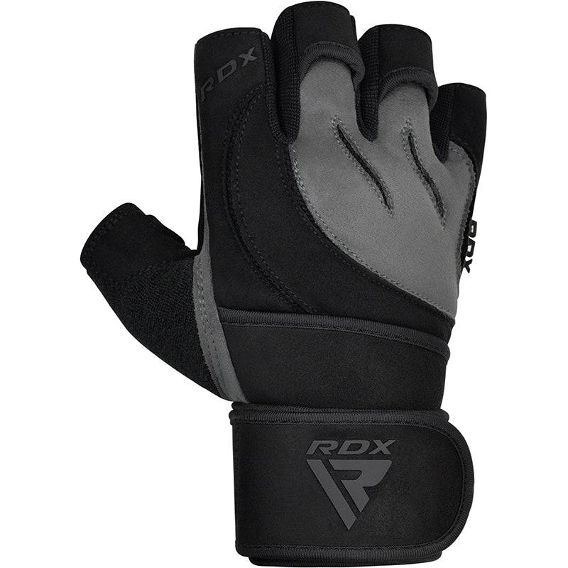 RDX L4 Open Finger Weightlifting Gym Gloves - Grey / L (L)