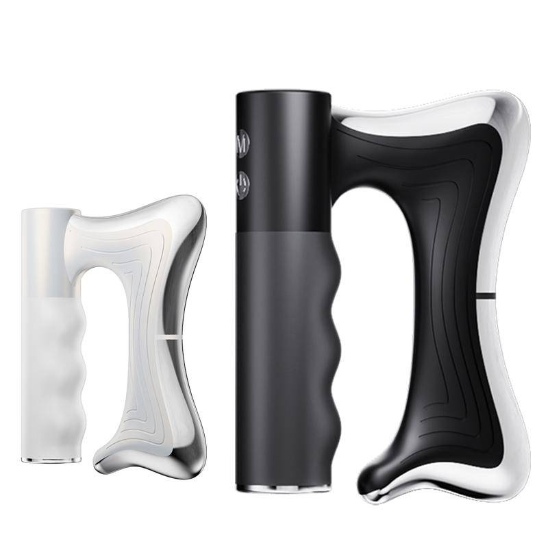 Ny Elektrisk Värme Fascia Kniv Muskelavslappning LCD Vibrationsmassageapparat Varm Kropp Lyftande Blad Kam Massageverktyg svart