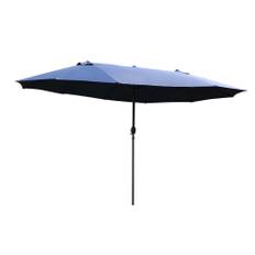 Dobbelt parasol med håndsving Blå Oval 460 x 270 x 240 cm