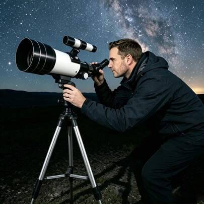 1 st HD F30070 astronomiskt teleskop, professionellt enkelrörsteleskop med 150x zoom, 70 mm öppning, manuell fokus och bärbart stativ – lämpligt för s - Multifärgad (En-Storlek)