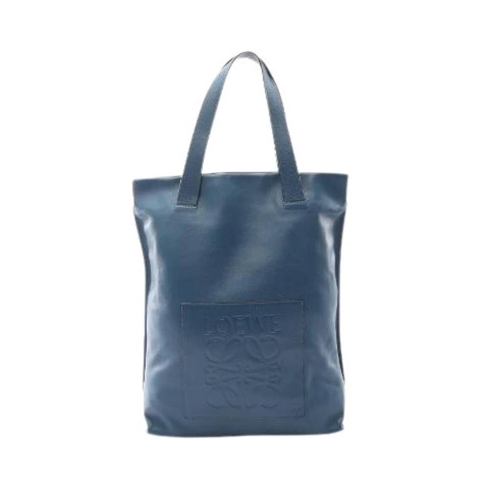 Loewe Pre-owned Pre-owned Anagram Lædertaske - Vintage - Dame - Blå - ONE SIZE - Læder