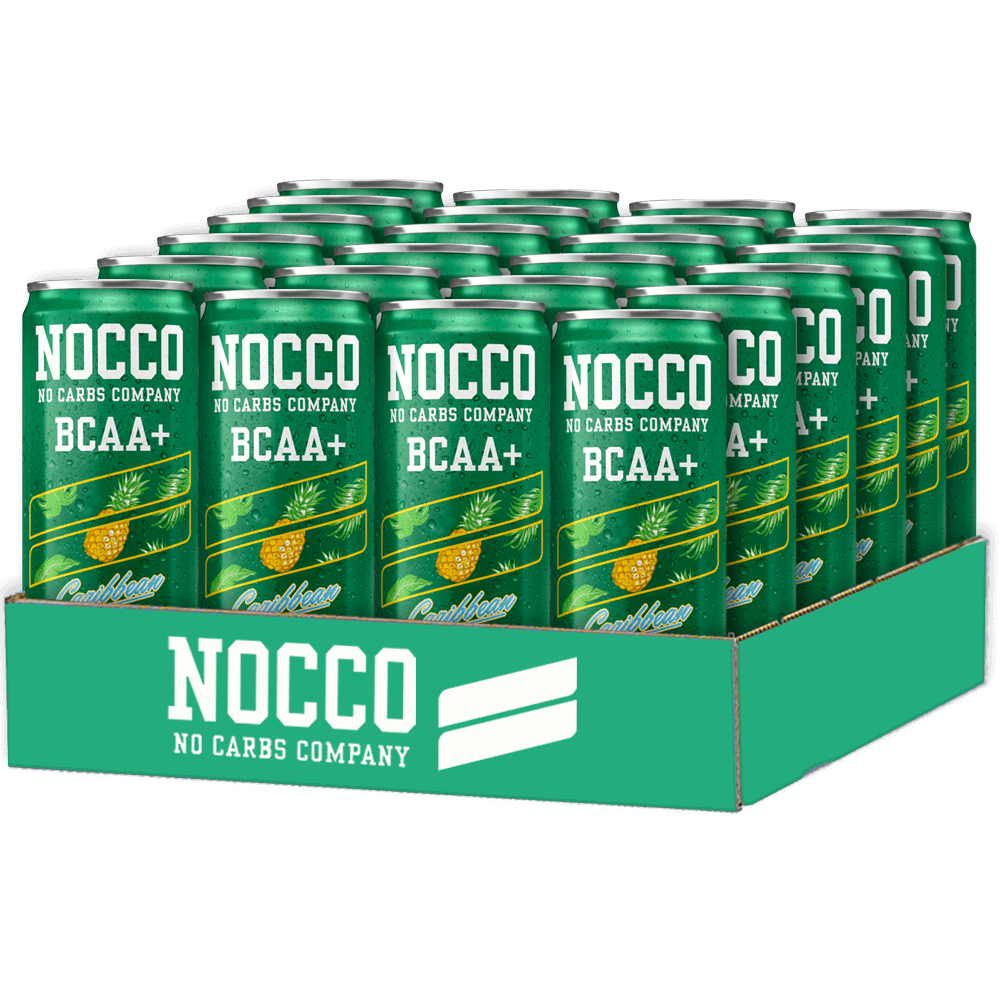 NOCCO BCAA+ Koffeinfri Caribbean - 24x330ml. (inkl. SE pant) - Energidrikke.