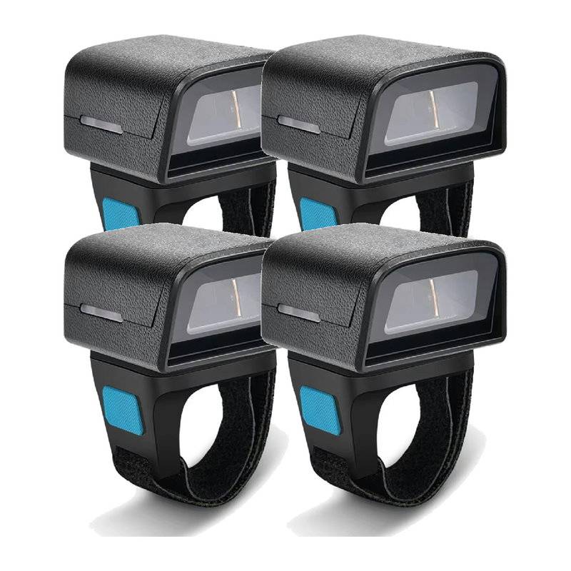 4 stk. Bluetooth stregkodescanner 1D/2D – ring til finger, QR scanner, 2,4 GHz & USB