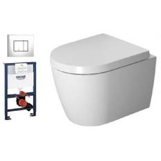 Duravit Me by Starck Compact Rimless m/wondergliss toiletpakke inkl. sæde m/soft-close, lav cisterne og krom betjening