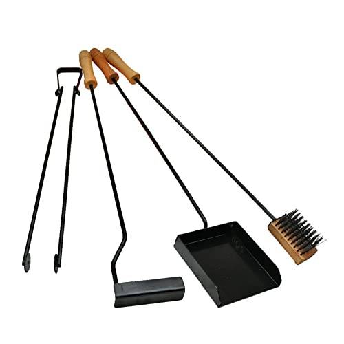 Premium eldstad BBQ Pit verktygssats | Fire Poker, tång, borste och spade ingår
