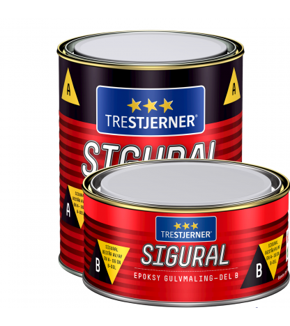 SIGURAL 2K Epoxy Gulvmaling SÆT incl. A+B KOMP. 39 STÅLGRÅ 0,9 L