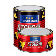 SIGURAL 2K Epoxy Gulvmaling SÆT incl. A+B KOMP. 39 STÅLGRÅ 0,9 L