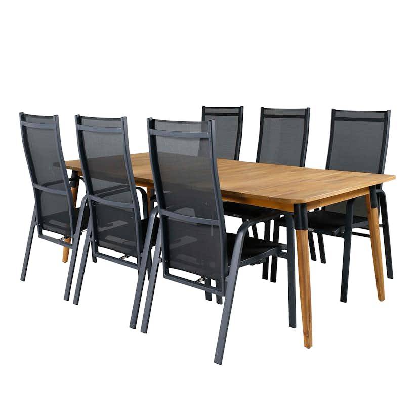 Matgrupp Utomhus Venture Home Julle med 6 Cubb Recliner Trädgårdsstolar