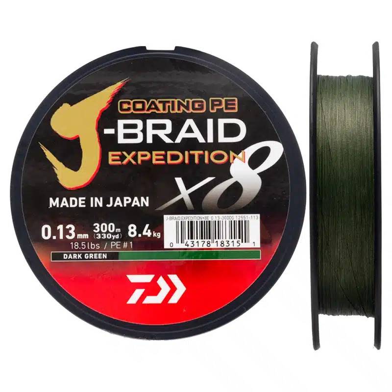 Daiwa J-Braid Expedition X8E 150m Dark Green (Välj Dimension: 0,20mm)