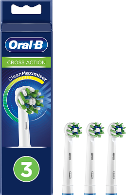 Tandborsthuvud Oral-B Cross Action, 3 st, CleanMaximiser