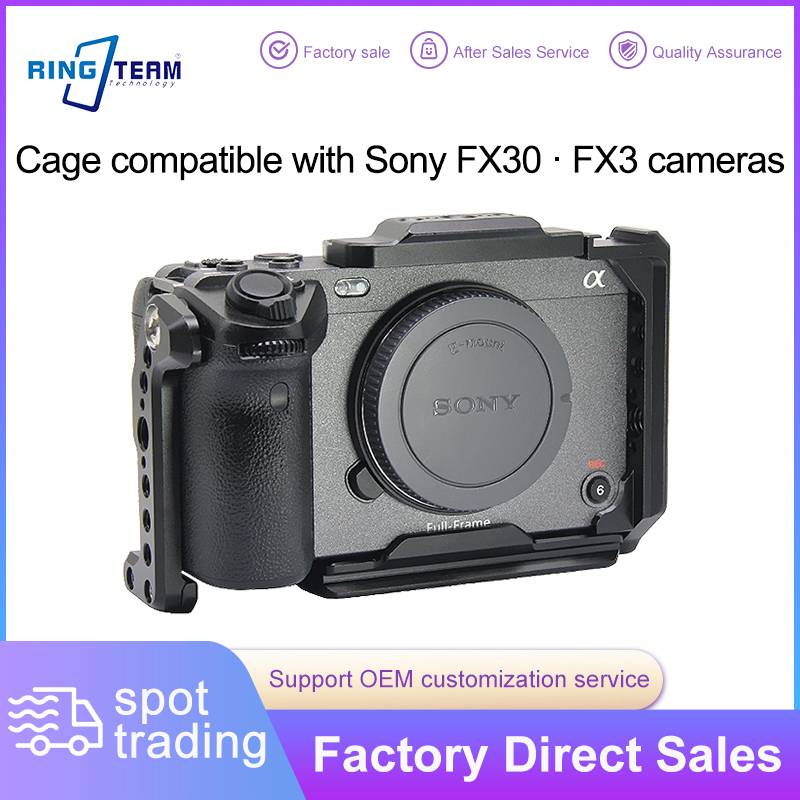 For Sony FX30 · FX3 Cameras Solid Metal Camera Cage with Cold Shoe Mounts Anti-Scratch Camera Protection Accessory