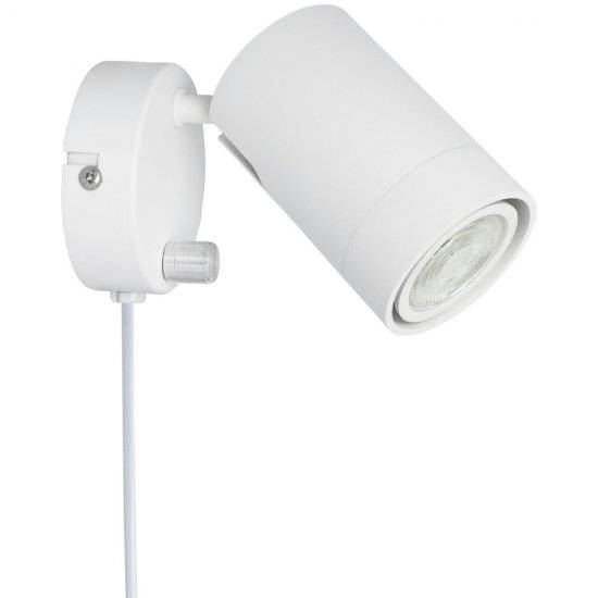 Sänglampa med LED dimmer - Vit/Svart
