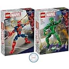 Lego Marvel-set: 76298 Iron Spider-Man byggfigur och 76284 grön Goblin byggfigur