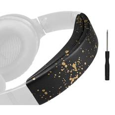 SOULWIT ersättnings huvudband set, pannband huvudbygel kudde för Bose QC35 & QuietComfort 35 II (QC35 ii) hörlurar, enkel DIY-installation ersättande Pannbandsplatta Kuddar-Svart Guld