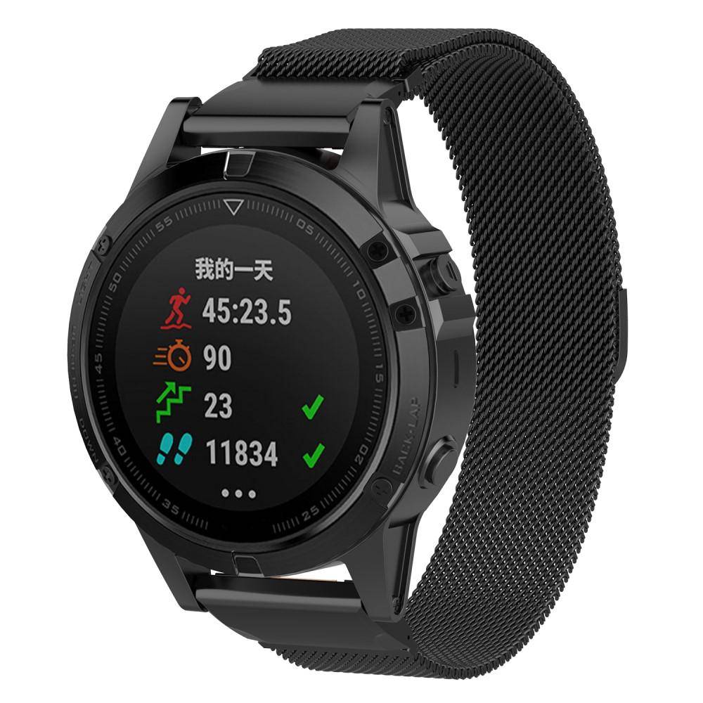 Armband Milanese Garmin Fenix 8 Pro 47mm Svart