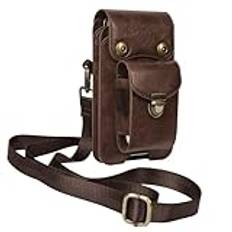 Lätt att använda Mobiltelefonhölster i läder, Crossbody Messenger-väskor Compatible with axlar, Bärväska Compatible with flerfunktionstelefonbälte med kortplatser Compatible with iPhone 14 13 Pro Max,