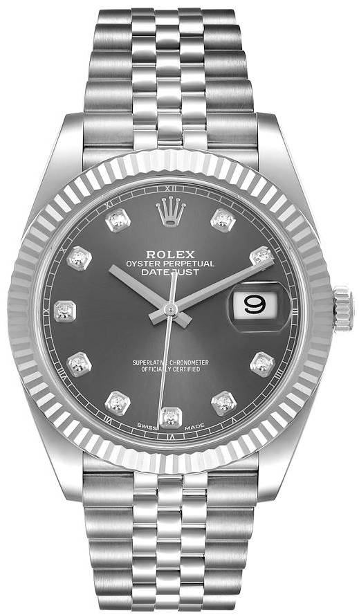 Rolex Herreur 126334-0006 Datejust 41 Grå/Stål Ø41 mm