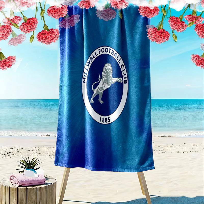 Millwall F.C. logotyp Strandhandduk, Stor Mjuk Snabbtorkande Handduk för Strand Camping Simning