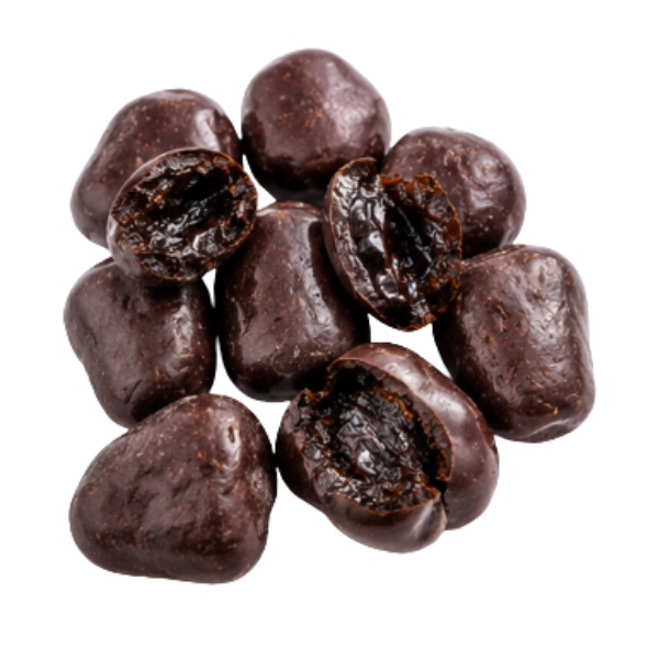 Svesker med mørk chokolade