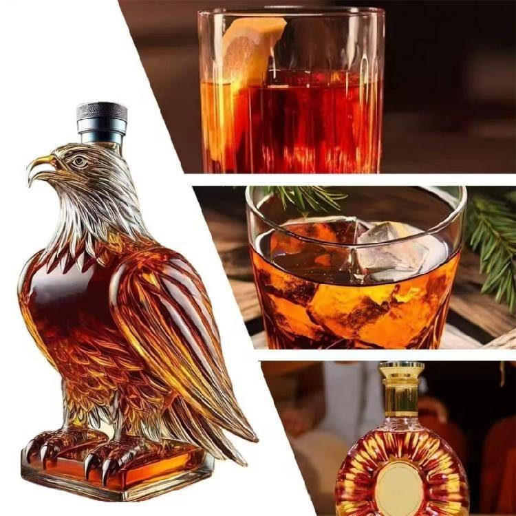 Glede formad glaskanna 300 ml kapacitet Whiskykaraff Elegant Samlarobjekt Spritflaska Affärsservis