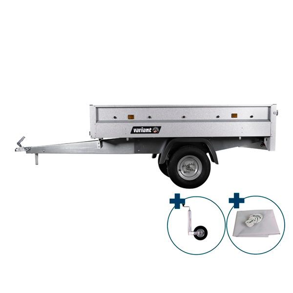 Variant 503 DS1 ladtrailer - 500 kg | Inkl. flad presenning næsehjul og montering