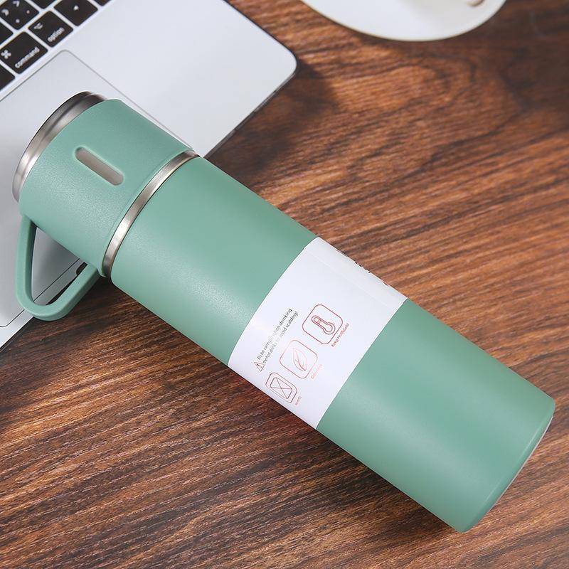 500ML Stainless Steel Vacuum Flask Gift Kit Office Business Style Thermos Bottle Outdoor Use Hot Water Thermal Insulation Couple Cup 500ml