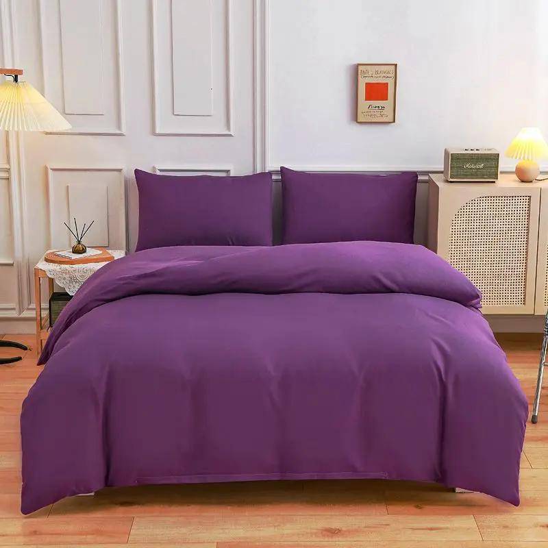 Påslakan i enfärgad polycotton lila, 150 x 200 cm